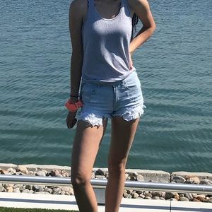 Jean shorts and a tank
